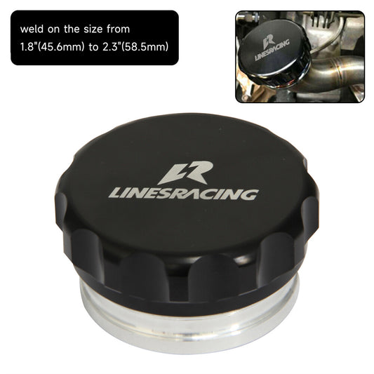 2 46mm-58mm Aluminum Weld On Filler Neck And Cap Oil Fuel Water Tank Black