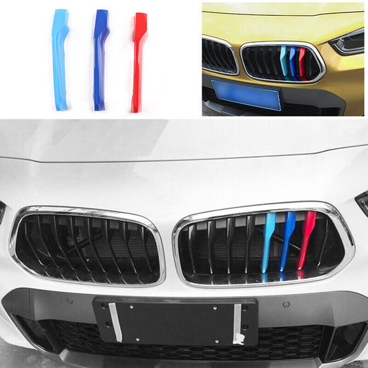 for BMW X2 2018-2021 3-Color Front Center Mesh Grille Grill Strip cover Trim 3PC