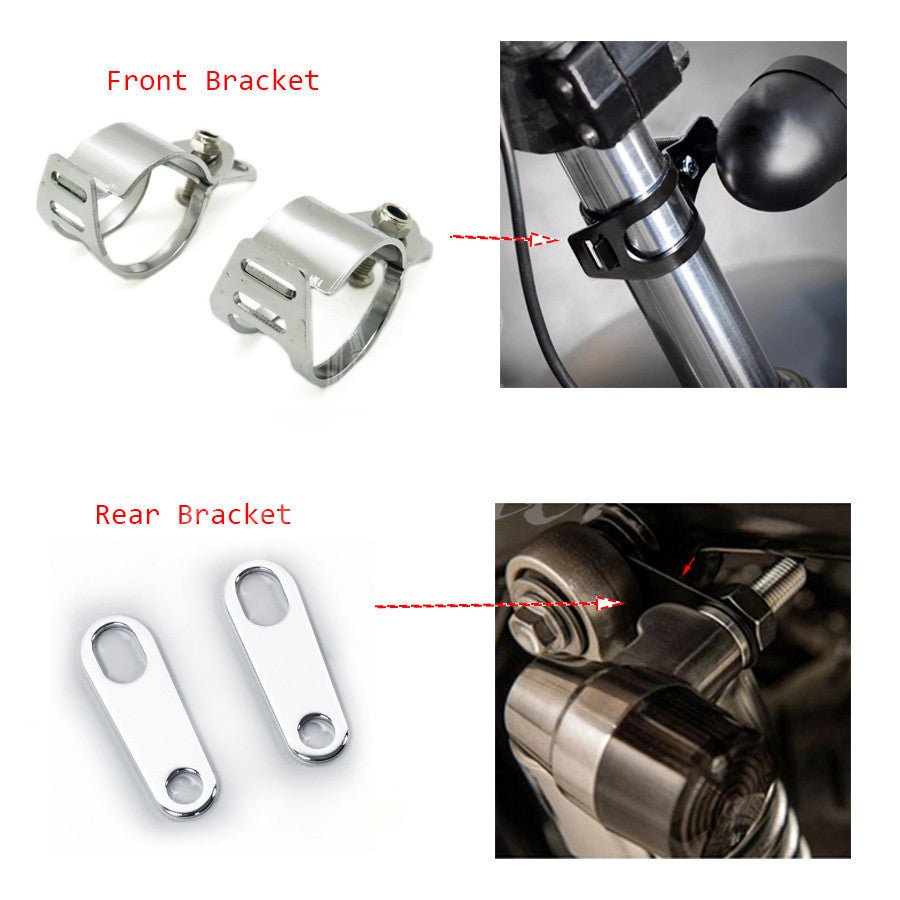 Front Rear TURN SIGNAL Relocater Holder Fork Clamps Shock Bracket Cafe Racer CB Q