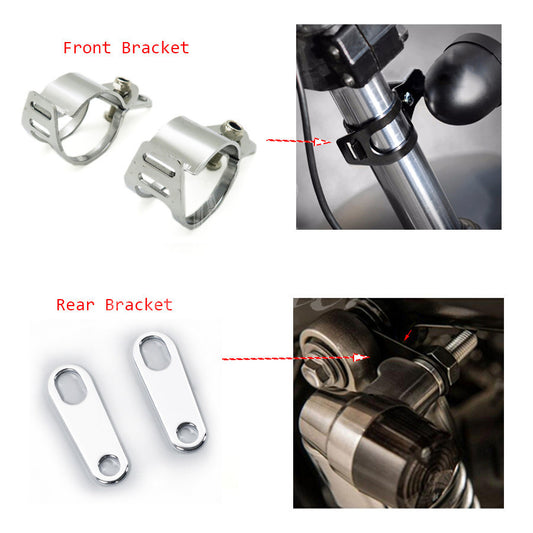 Front Rear TURN SIGNAL Relocater Holder Fork Clamps Shock Bracket Cafe Racer CB Q