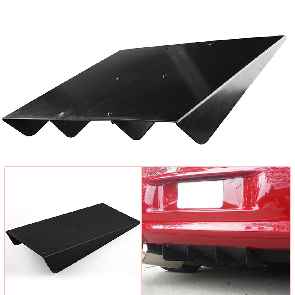 Universal 22''x19 ABS textured rear bumper center 4-fin diffuser fin exterior - n