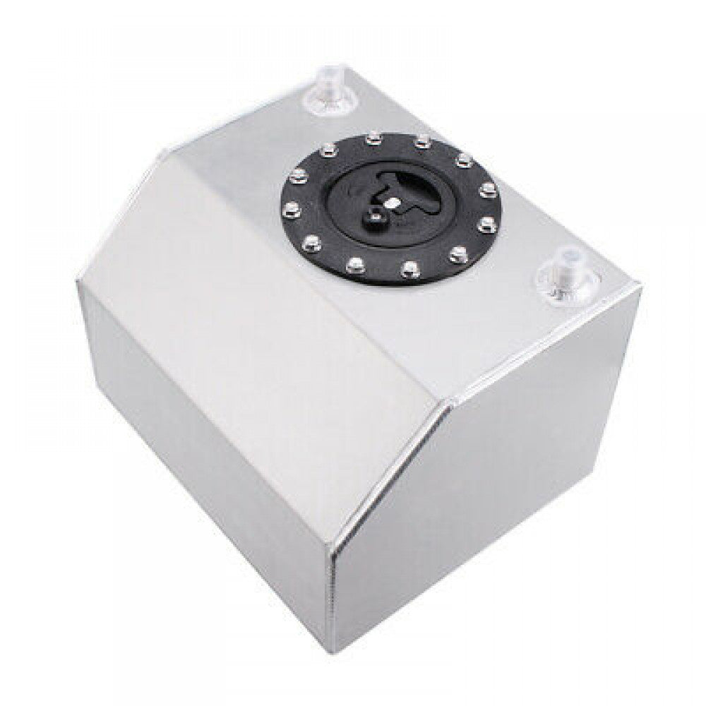 16L/4 Gallon Lightweight Coated Aluminum Racing Fuel Cell Tank Bottom Feed Black Q
