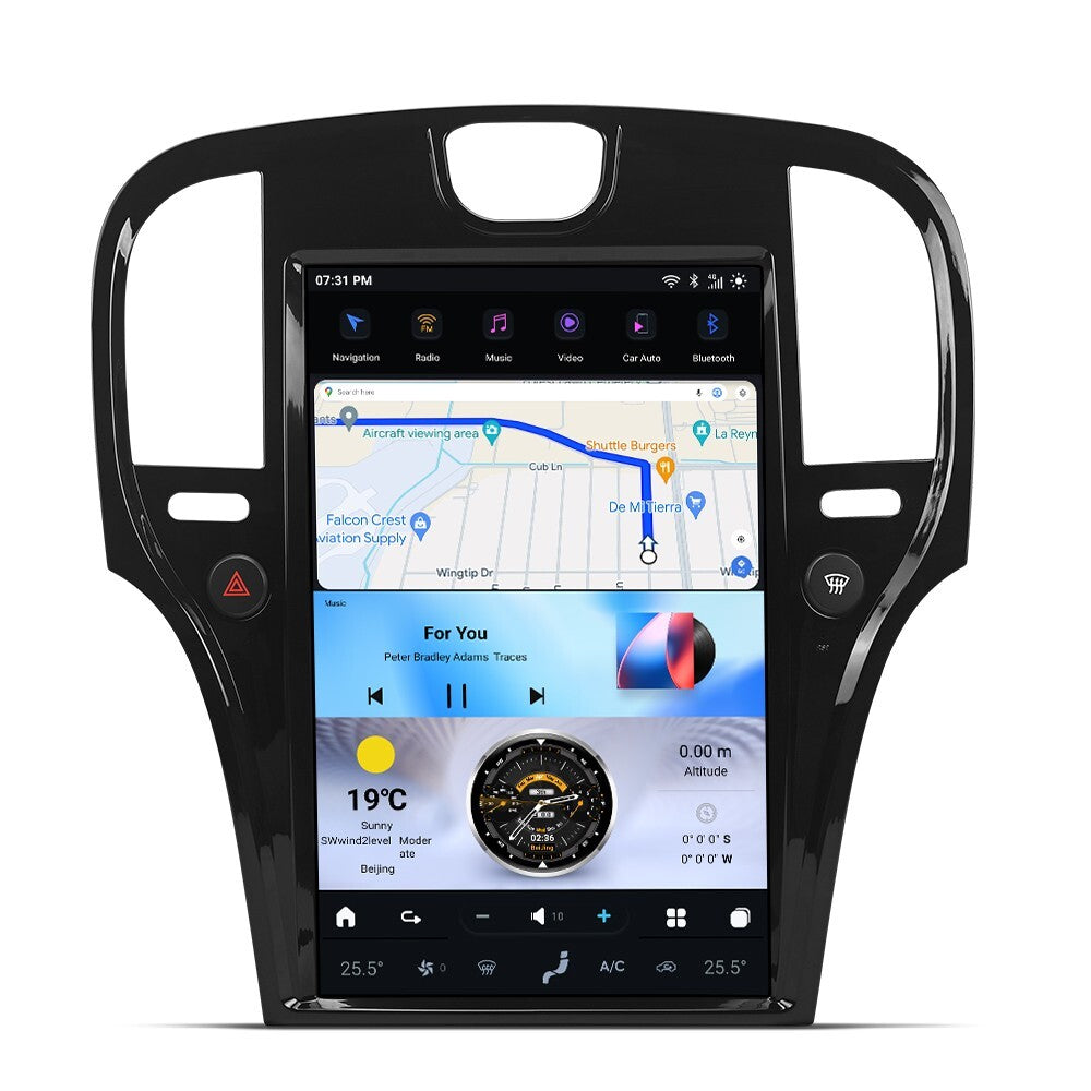 14.4 Android for Smart Radio for Tesla Vertical Screen GPS for Chrysler 300C 2011-2022