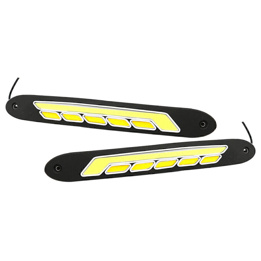 LED Daytime Running White/Amber Light Car Strip DRL Driving Fog Turn Signal Lamp Q