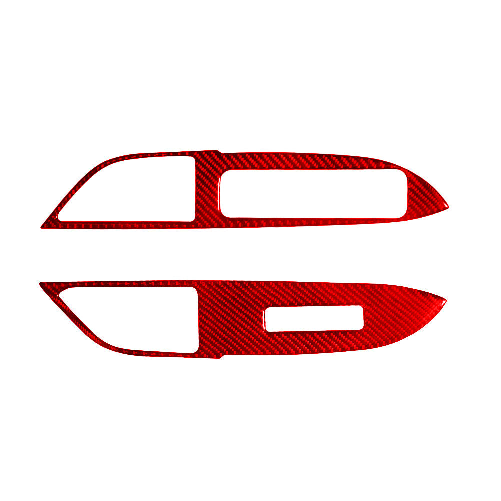 2Pcs Red Carbon Fiber Rearview Mirror Cover Trim Strip For 86 for Subaru BRZ v