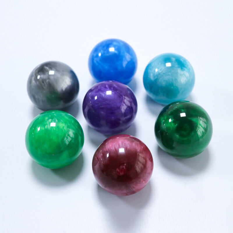 1*Marble Style Round Ball Shift Knob Universal Gear Shifter Head with 3 Adapters Q