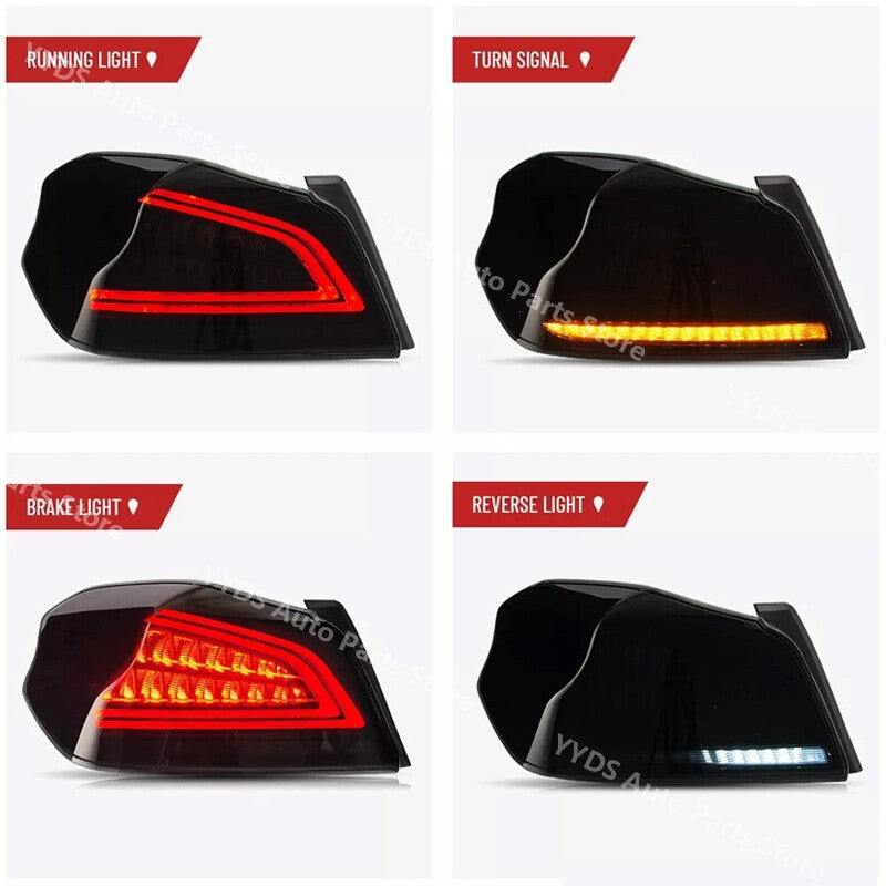 LED Tail Lights Smoke Lens Sequential Rear Lamp For 2015-2021 for Subaru WRX/WRX STI