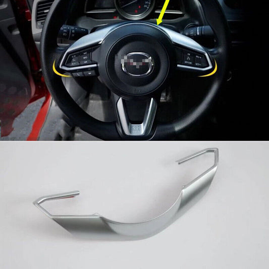 for Mazda CX-5 2017-2021 Matte Interior Steering Wheel Frame Cover Decor Trim