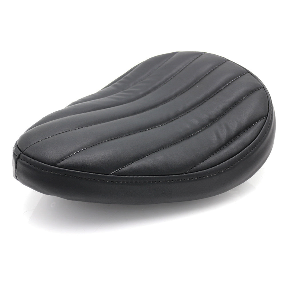 Black Tuk  Roll PU Leather Solo for Seat Spring  Bracket for Harley Chopper Bobber Q