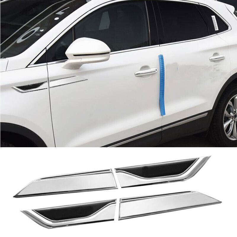 for Lincoln MKZ/MKX/MKC 2017-2020 Chrome+Black Side impact Bars Badge Trim Decor