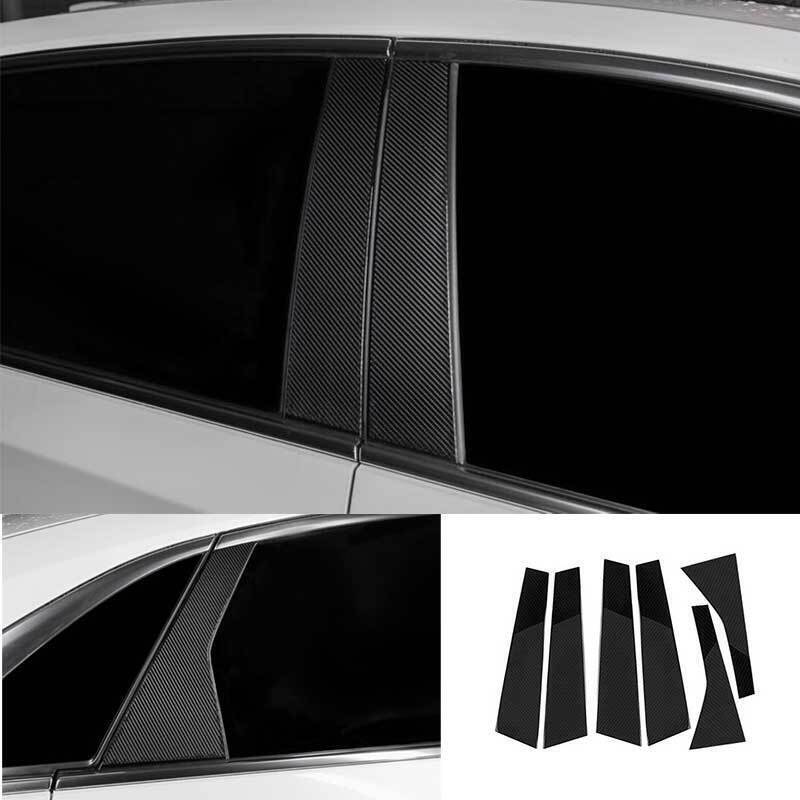 for Cadillac CT6 2016-2020 Carbon Fiber Door Window B,C Pillar Posts Cover Trims