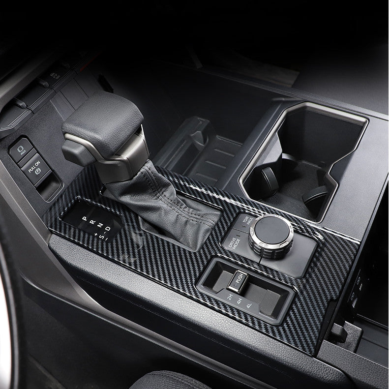 Carbon Fiber Console Gear Shift Box Panel Trim For Tundra 2022 2023 v