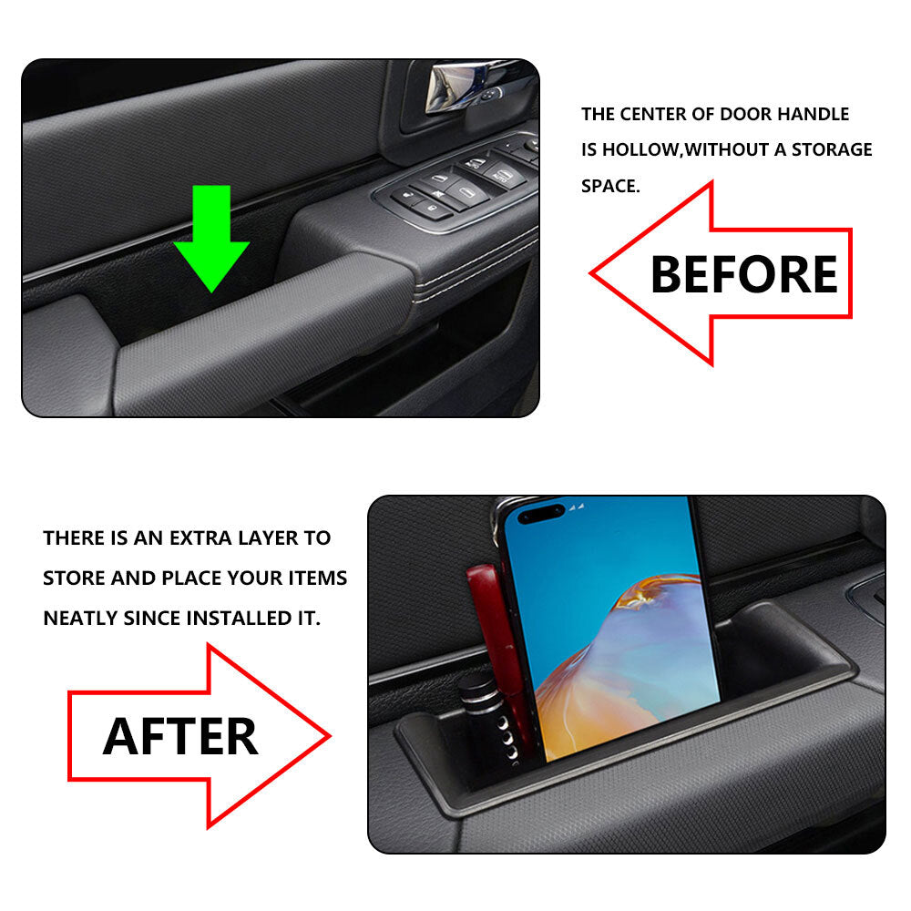 For 2019-2023 2024 2025 for Ram 1500 Side Door Handle Armrest Storage Organizer Tray