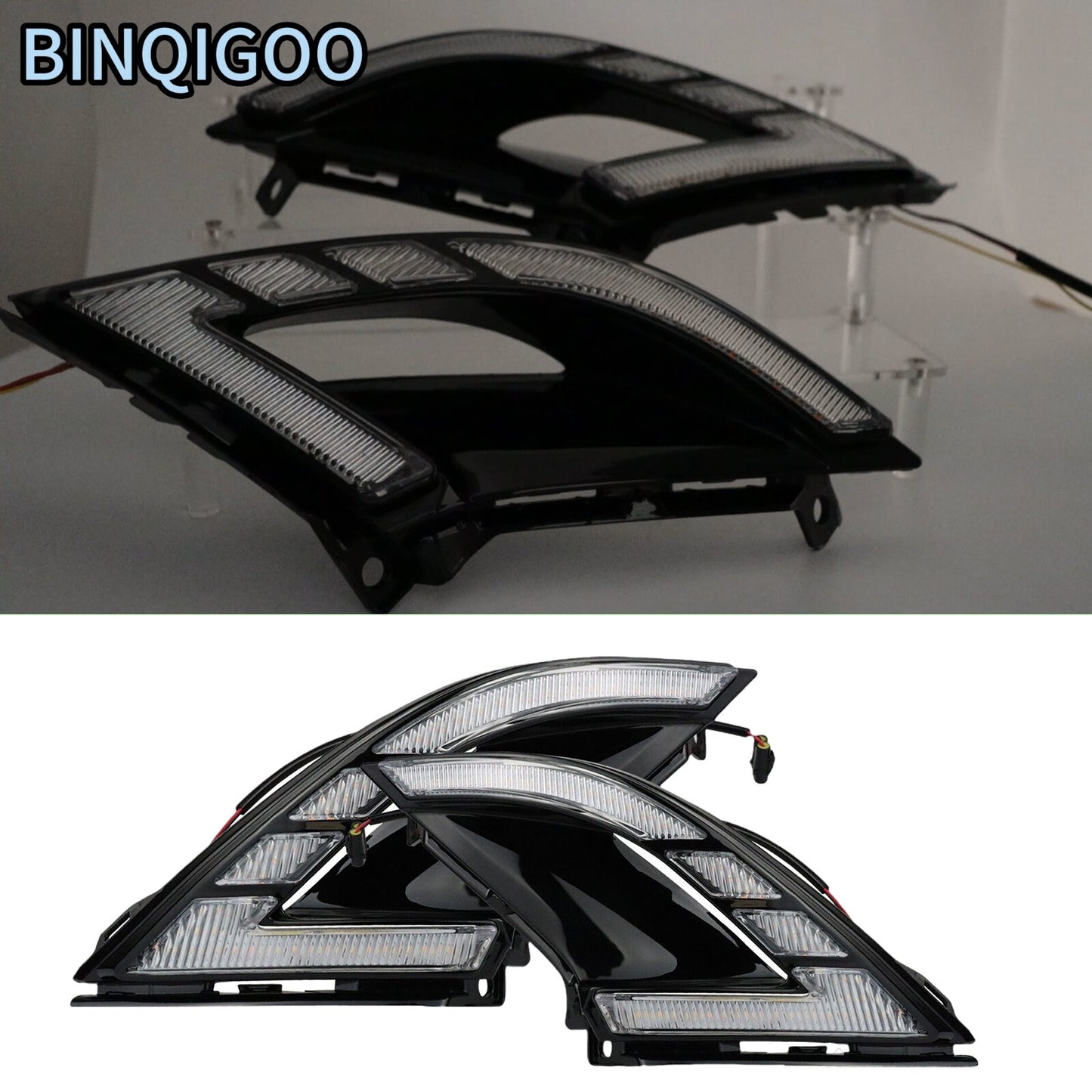 1 pair of amber fog lights for the front bumper, suitable for 2023-24 for Honda Accord DRL turn signals.