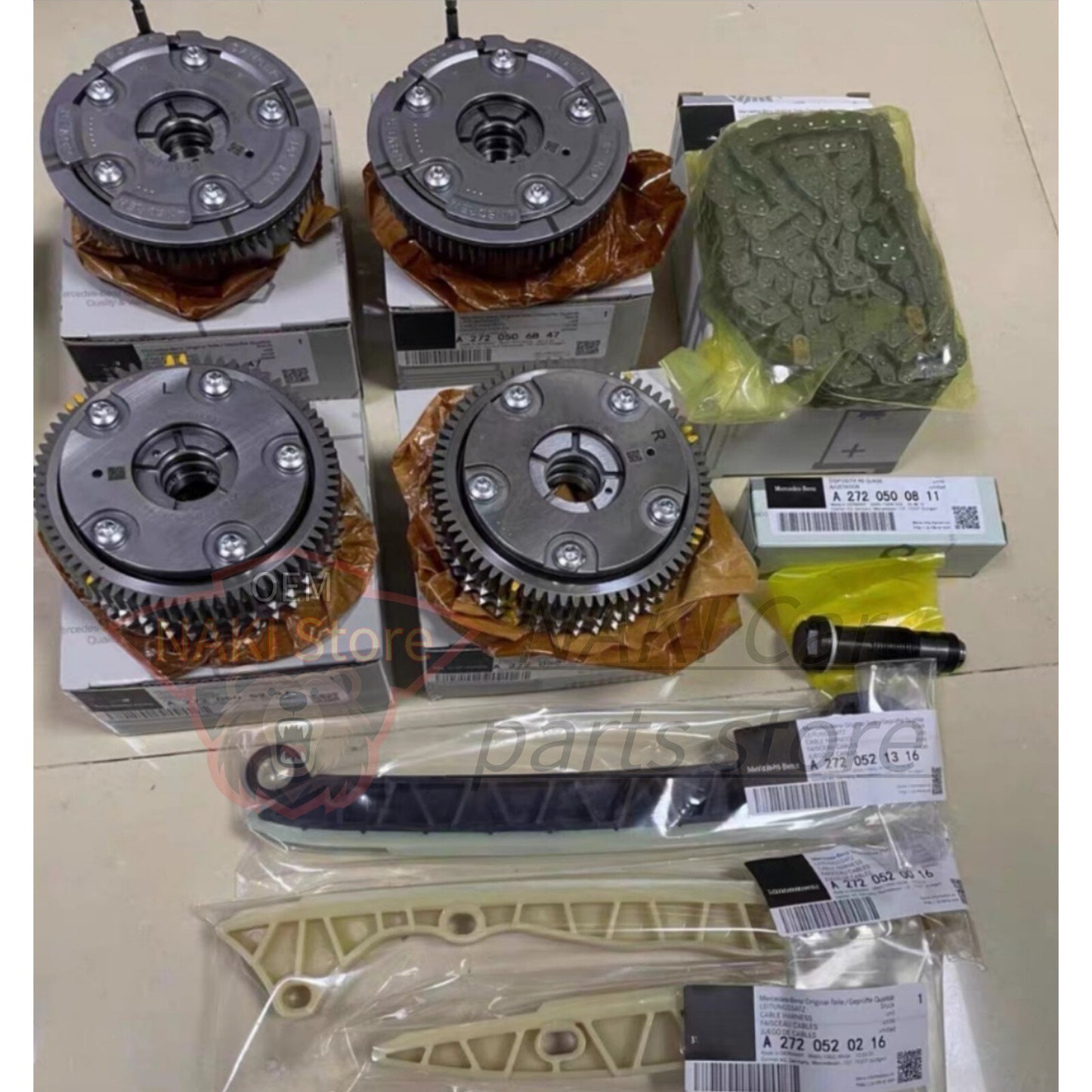 4-piece camshaft adjuster timing chain kit for Mercedes-Benz W203 W211 W164 W221 Q