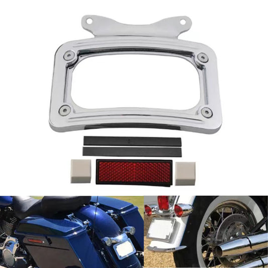 Curved license plate mounting frame for Harley Touring Electra Road Glide Chrome - n