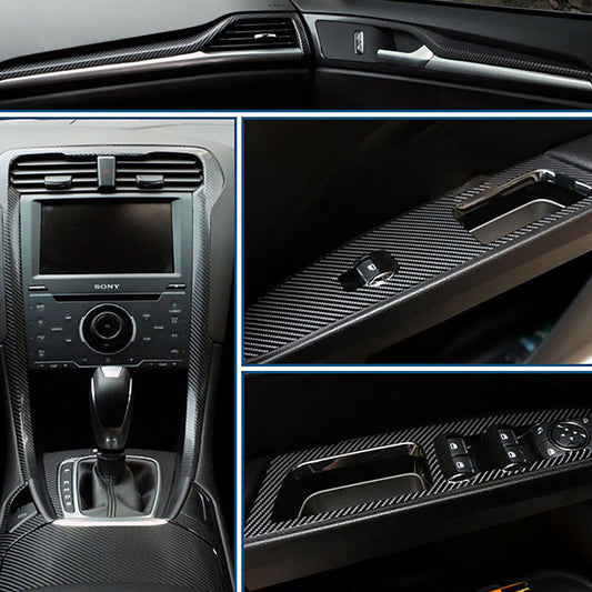 Carbon fiber black car interior packaging sticker vinyl film car parts accessories - n