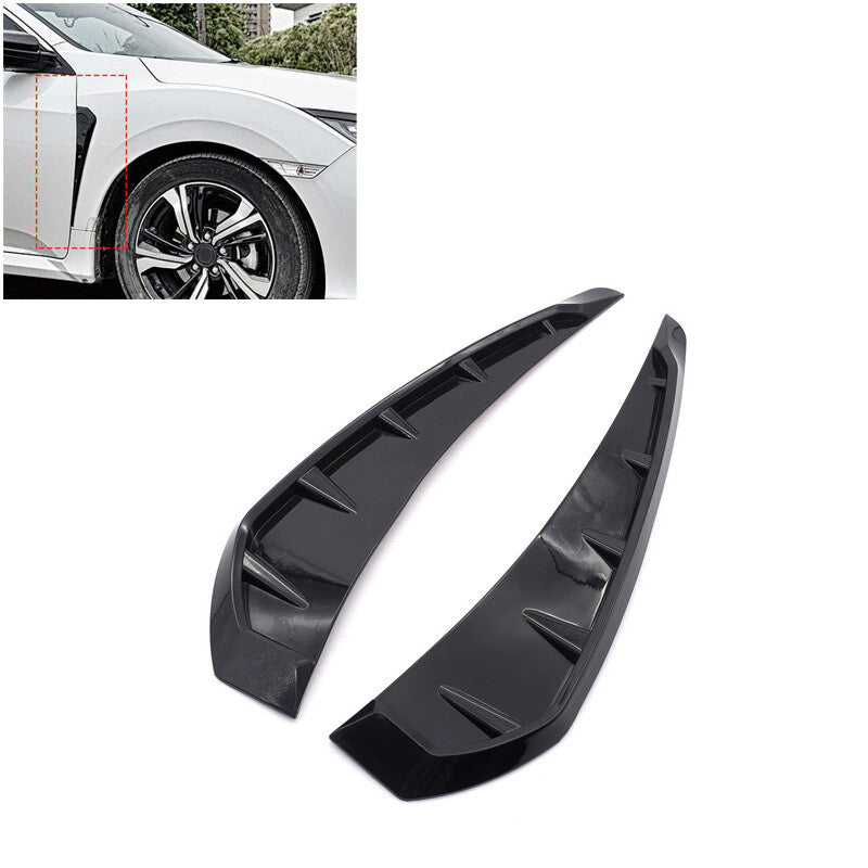 2-Pack Automotive Gloss Black Side Door Fenders Vents Grille Trim Black n
