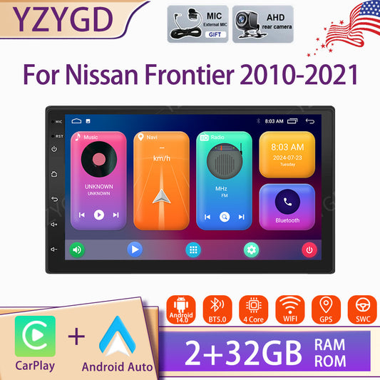 for Nissan Frontier 2010-2021 Car Radio Carplay Android GPS Stereo Player Screen