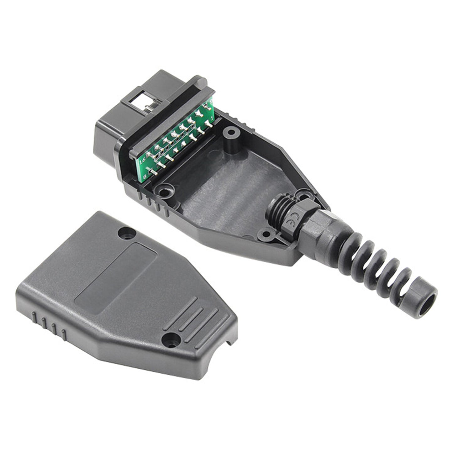 Waterproof OBD2 OBD-II 16-Pin Connector Diagnostic Connector Shell DIY Kit