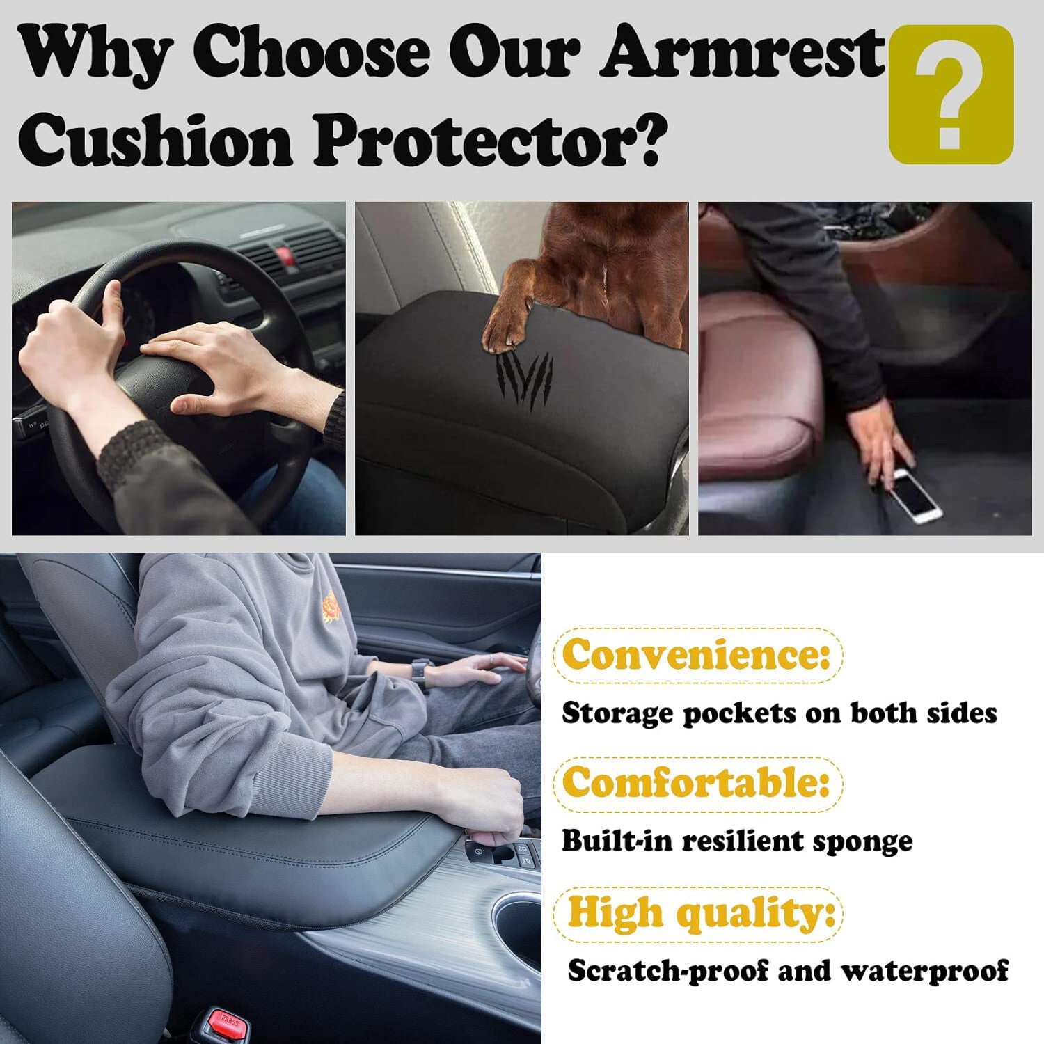Custom-made leather center console armrest cover for 2018-2024 for Camry , black. n
