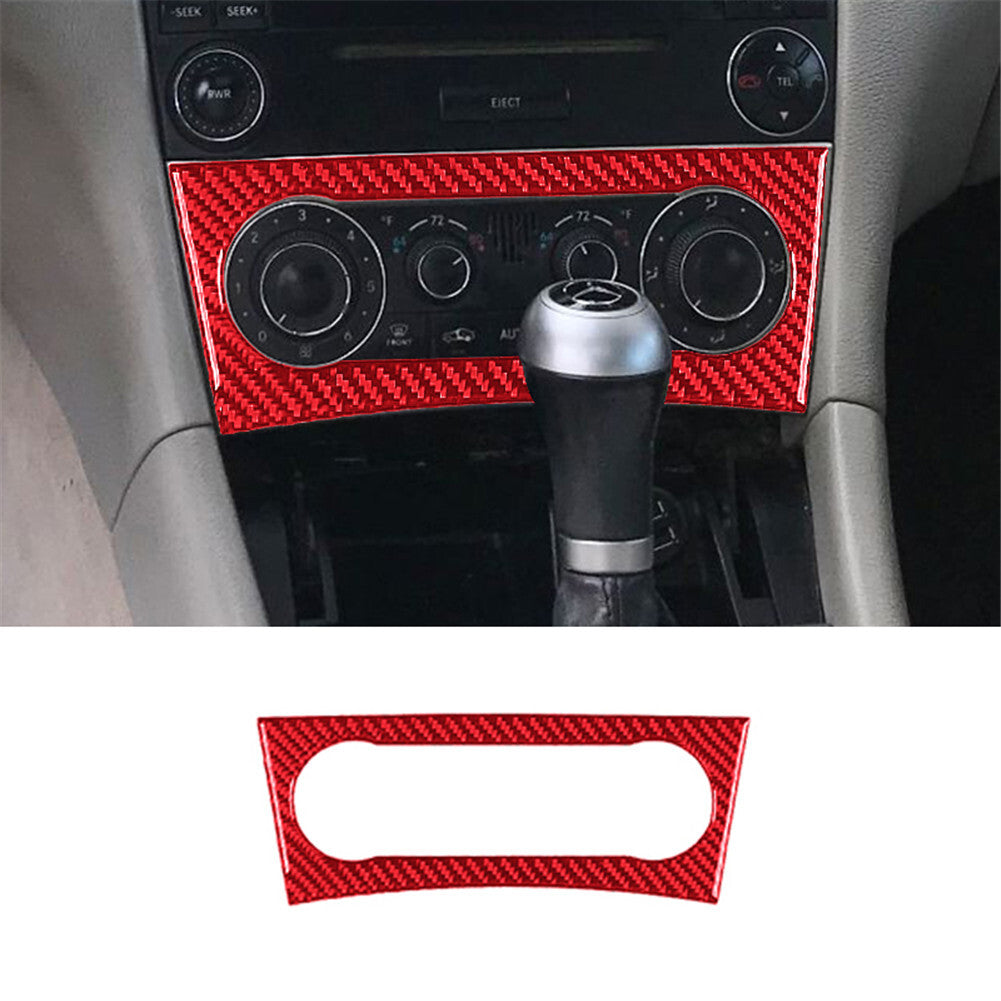 Red carbon fiber air conditioner control panel for Mercedes-Benz W203 2005-07