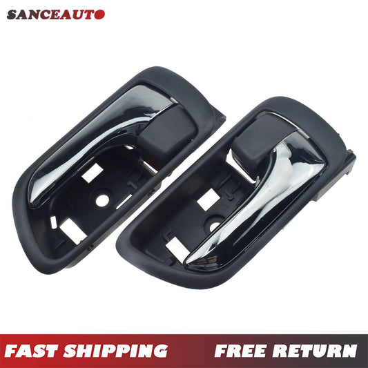 The interior door handle with left-side chrome gray trim is suitable for Camry models from 2002 to 2006. v