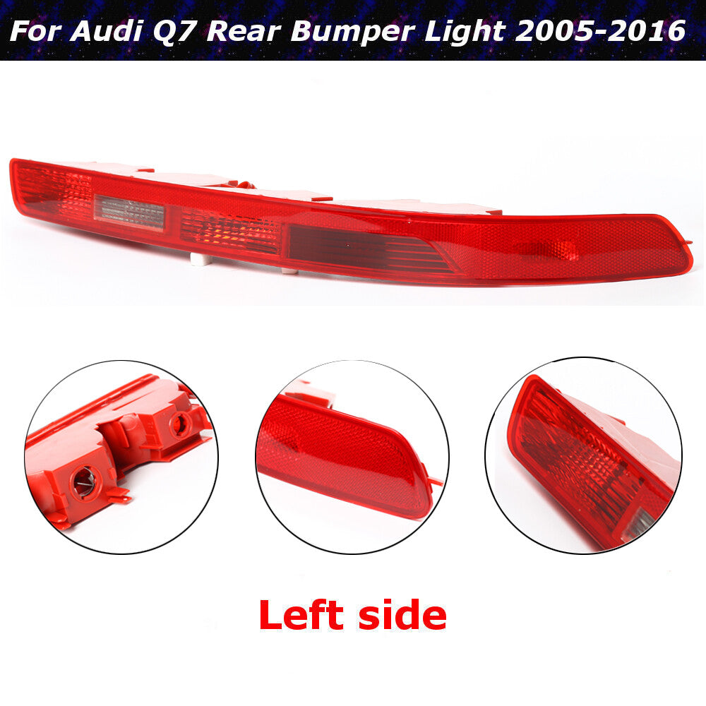The red lens for the left rear bumper taillight reflector is applicable to the 2006-15 for Audi Q7.