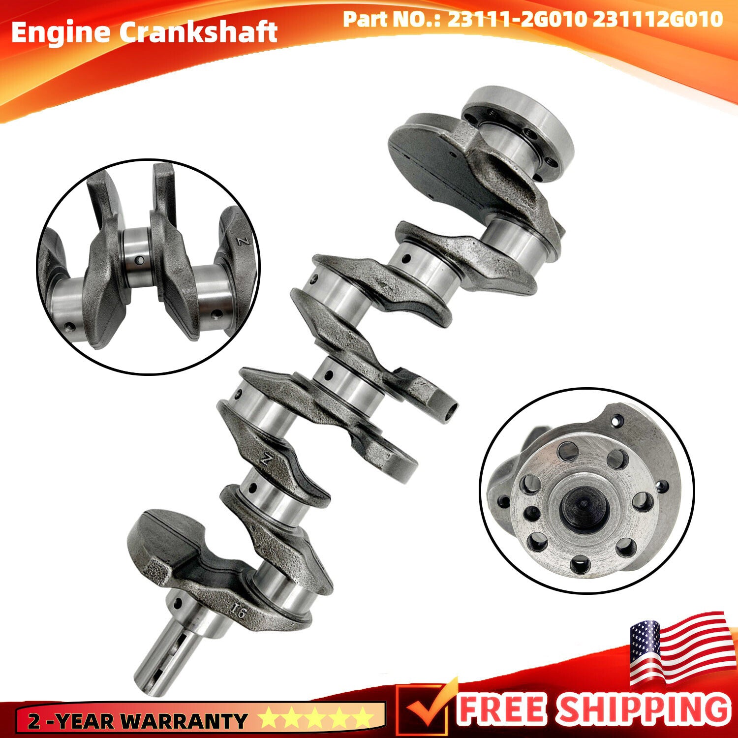Crankshaft 23111-2G010 for Hyundai for Tucson Sonata for KIA Forte Optima G4KD 2L Turbo