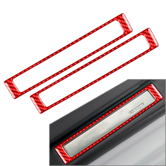 Interior Door Sill Accent Cover Trim for Honda S2000 2004-2009 Carbon Fiber Red