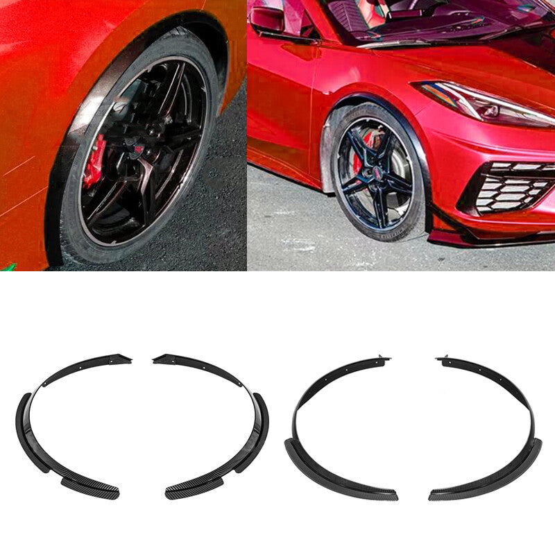 Front & Rear Wheel Fender Extensions For 20-Up for Corvette C8 CARBON FLASH METALLIC n