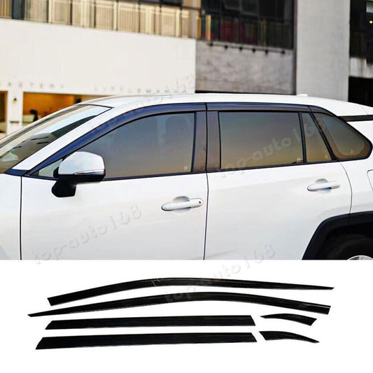 for Toyota RAV4 2019-2024 Black Trim Window Visors Sun Rain Guard Vent Shielding
