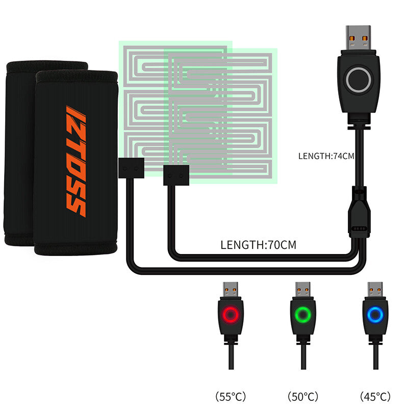 Motorcycle/Bicycle USB for Smart Fast Heating Handgrip Protector Cover - Warm and Waterproof n