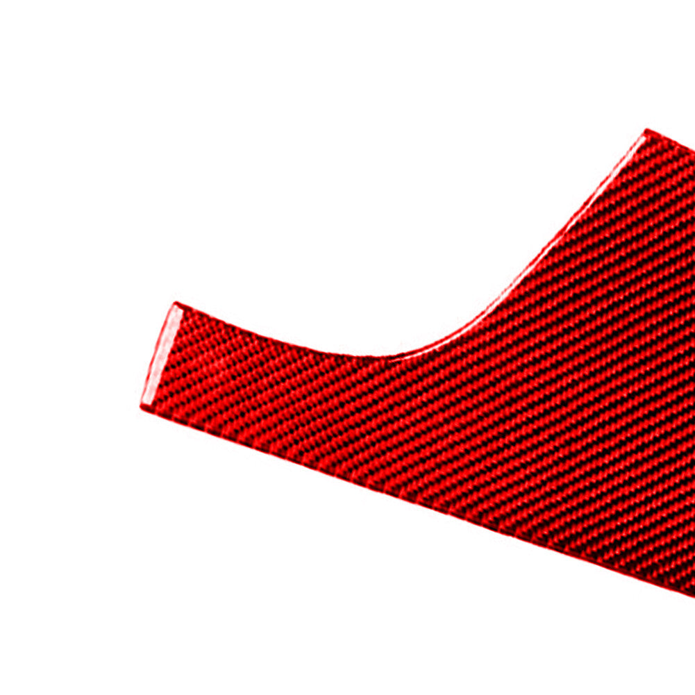 2X Red Carbon Fiber Center B-Pillar Panel Cover Trim for Porsche Taycan 2019-22
