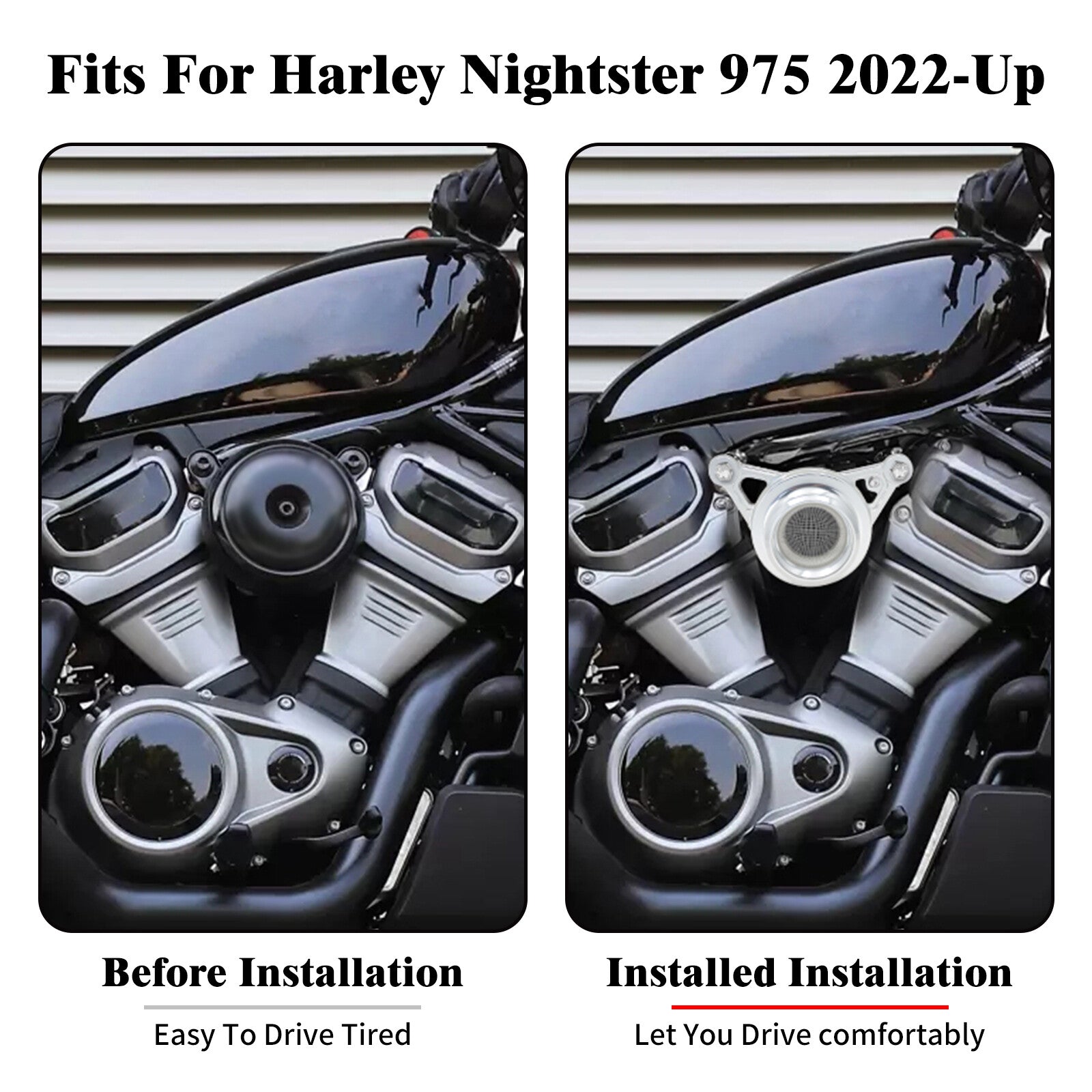 Chrome Air Filter Cleaner Intake System Fits For Nightster 975 RH975 2022-2023 Q