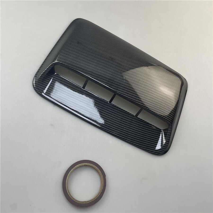 Carbon Fiber Look Car Hood Scoop Vent Air Flow Intake Bonnet Decor Cover Trims