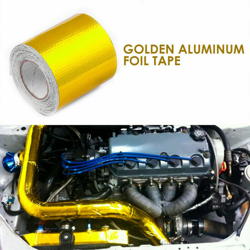 Car Gold Exhaust AirIntake Heat Shield Wrap Reflective Heat Barrier Thermal Tape
