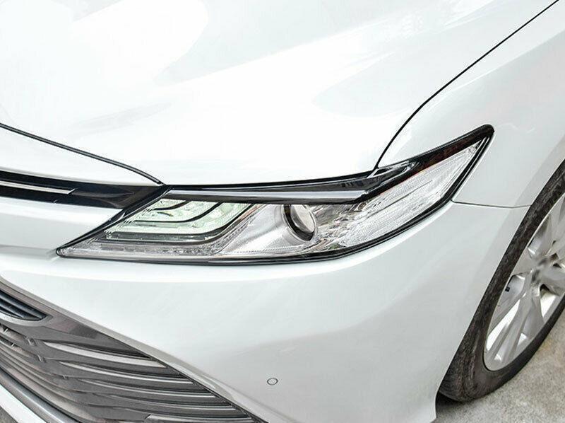for Toyota for Camry 2018-23 Black Front Headlight Eyebrow Eyelid Lamp Cover Trim 2P