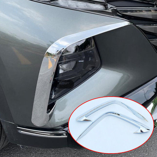 Chrome Front Fog Lamp Light Eyebrow Cover Trim for Hyundai for Tucson 2021 2022 2023