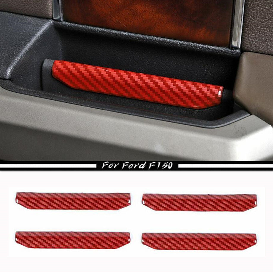 Red carbon interior door handle cover trim strip for 2015-2020 for Ford F-150/F-150