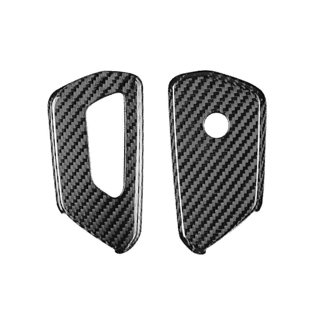 Silver Black Carbon Fiber Remote Key Fob Cover Case for VW for Golf MK8 2020-2021 Q