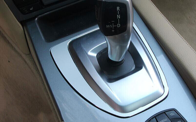 for BMW 5 Series 2004-10 Silver Aluminum Middle Console Gear Shift Frame Trim 1P