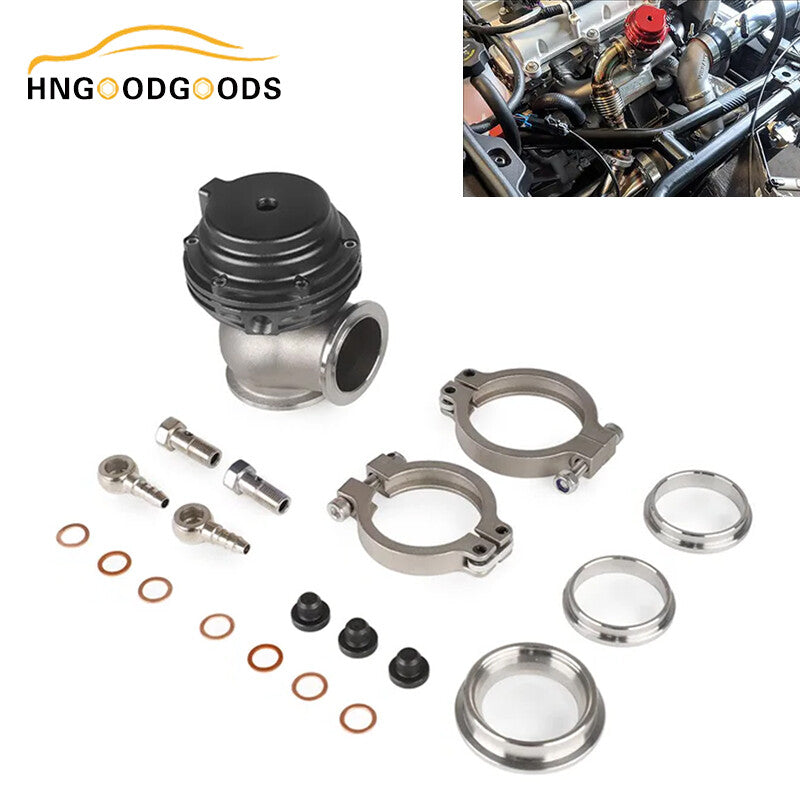 Black 38mm external turbine Wastegate V-band flange 22PSI for manifold universal application.