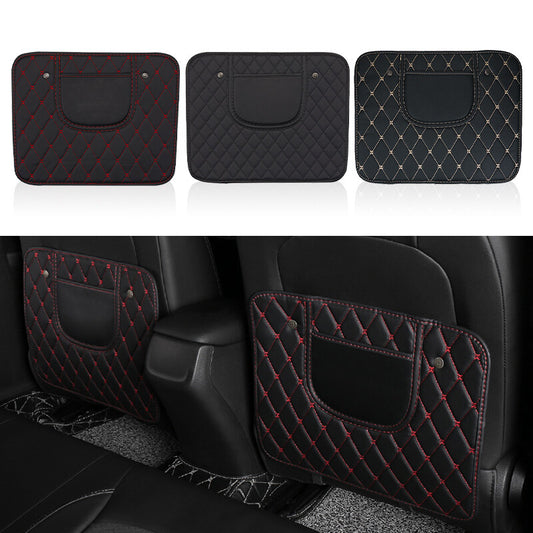 2Pcs Anti-Kick Pad Mat Leather Protector Cover Half Wrap Car for Seat Back Universal
