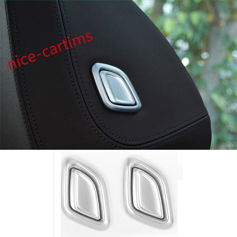 Silver ABS Headrest Button Switch Cover for BMW X3 X4 2018-23 3 Series G20 2020+