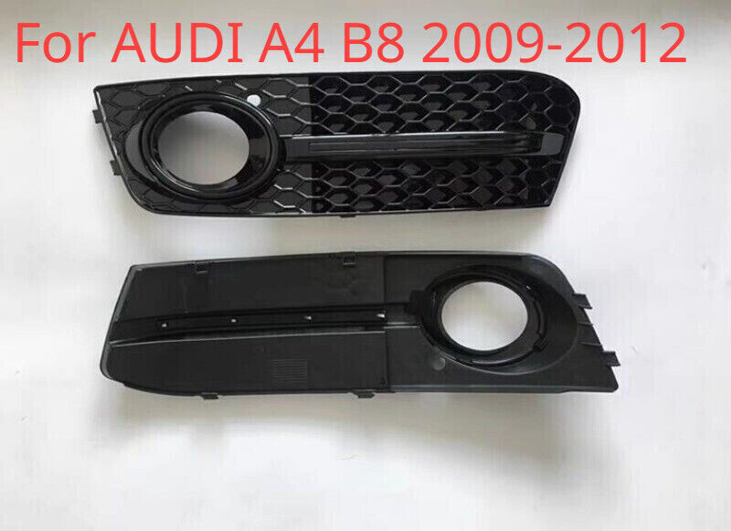Fit for AUDI for A4 B8 2009-2012 RS4 Style Gloss Black Bumper Lower Grill Fog Light Q