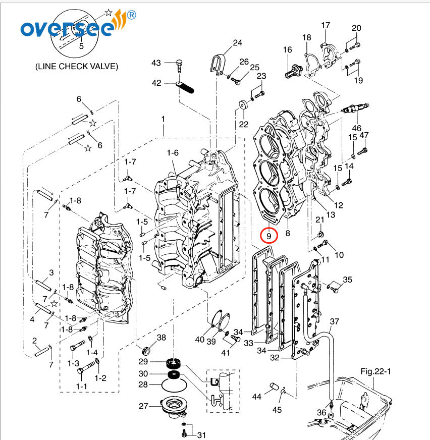 new thermostat and gaskets, 82 C, suitable for L305, L355, L295DT, L295F, L2550DT, L2550F 8930 B