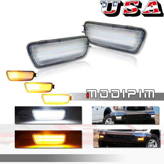 2-piece transparent lens LED front DRL signal light suitable for Tacoma 2WD/4WD from 2001 to 2004- v