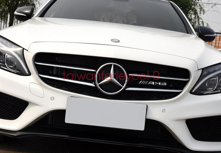 for Mercedes Class C63 W205 W212AMG Black Badge Front Bumper Grill Emblem