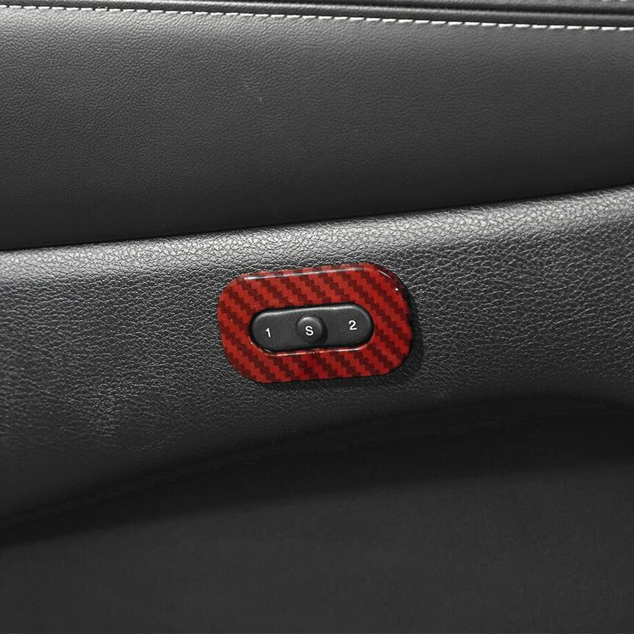 Car for Seat Memory Button Cover Trim Accessories for Dodge Durango 11-24 Red Carbon v